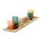 Hello Honey® Glass Votive Candle Holders & Wood Tray Set